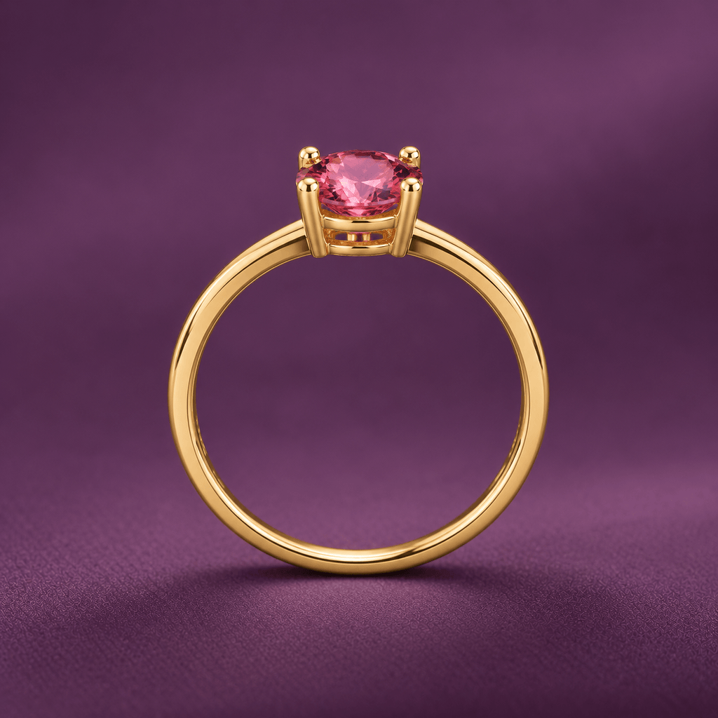 Nhẫn vàng đá quý tự nhiên Pink Tourmaline - AME Jewellery