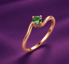 Nhẫn vàng hồng 14K đá quý tự nhiên Green tourmaline - AME Jewellery