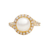 Nhẫn nữ Vàng Ngọc trai trắng White Freshwater Pearl Twist Ring in 14K Yellow Gold by AME Jewellery