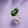 Nhẫn Vàng Tỳ Hưu (貔貅 Píxiū) Cẩm Thạch thiên nhiên Miến Điện - AME Jewellery