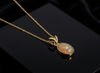Mặt dây Vàng 14K Đá quý tự nhiên Opal cam - AME Jewellery