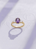 Nhẫn Vàng Đá quý tự nhiên Oval Amethyst Ring in 14K Yellow Gold by AME Jewellery