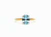 Nhẫn nữ Vàng Đá quý tự nhiên oval Blue Topaz Ring in 14K Yellow Gold by AME Jewellery