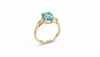 Nhẫn nữ Vàng Đá quý tự nhiên Oval Blue Topaz Ring in 14K Yellow Gold by AME Jewellery