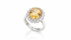 Nhẫn Vàng trắng Đá quý tự nhiên oval Citrine Ring in 14K White Gold by AME Jewellery