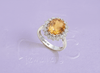 Nhẫn Vàng trắng Đá quý tự nhiên oval Citrine Ring in 14K White Gold by AME Jewellery
