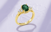 Nhẫn Vàng Đá quý tự nhiên Natural Oval Green Tourmaline Ring in 14K Yellow Gold by AME Jewellery