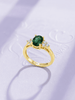 Nhẫn Vàng Đá quý tự nhiên Natural Oval Green Tourmaline Ring in 14K Yellow Gold by AME Jewellery
