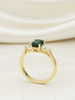 Nhẫn Vàng Đá quý tự nhiên Natural Oval Green Tourmaline Ring in 14K Yellow Gold by AME Jewellery