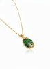 Mặt dây Hoa Sen Vàng 14K Cẩm thạch thiên nhiên | Jade Lotus Gold Pendant | AME Jewellery
