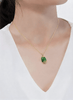 Mặt dây Hoa Sen Vàng 14K Cẩm thạch thiên nhiên | Jade Lotus Gold Pendant | AME Jewellery