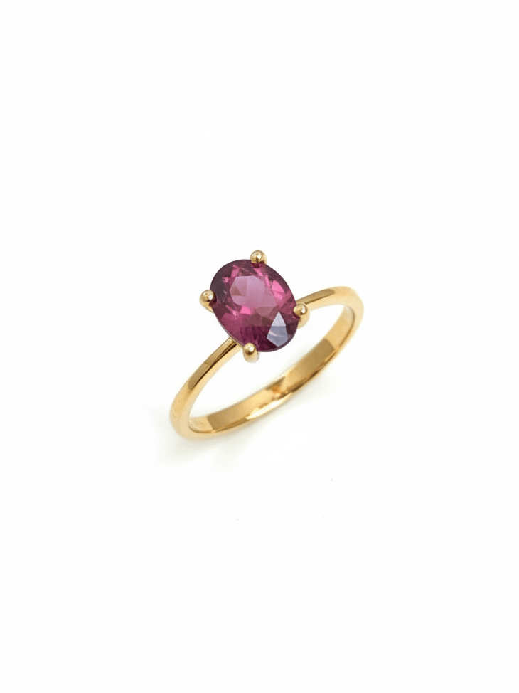 Nhẫn Vàng Đá quý tự nhiên Oval Pink-Brown Tourmaline Ring 14K Yellow Gold by AME Jewellery
