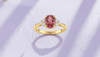 Nhẫn Vàng Đá quý tự nhiên Oval Pink Purple Garnet Ring in 14K Yellow Gold by AME Jewellery
