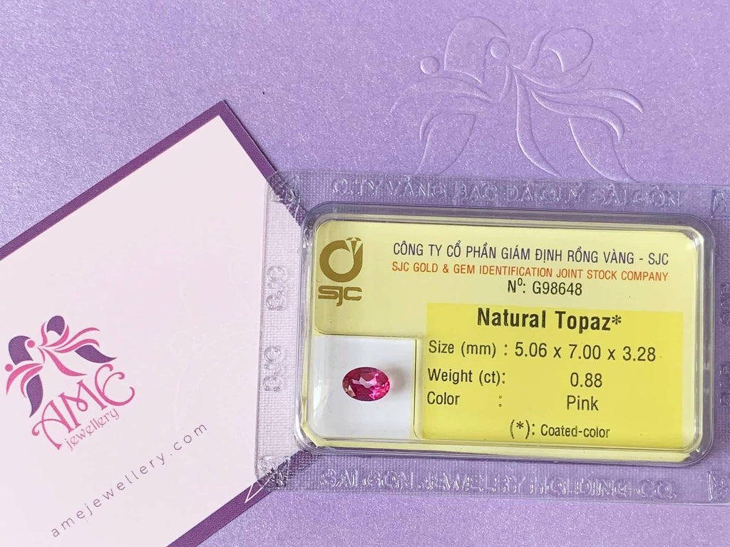 Đá quý tự nhiên Natural Oval Pink Topaz from AME Jewellery