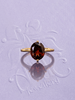 Nhẫn Vàng Đá quý tự nhiên Natural Oval Red Garnet Ring in 14K Yellow Gold by AME Jewellery