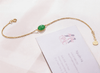 Lắc tay Vàng Đá quý thiên nhiên Cẩm Thạch Miến Điện | Burmese Jadeite Jade Bracelet in 14K Yellow Gold by AME Jewellery