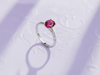 Nhẫn Vàng trắng Đá quý tự nhiên Oval Ruby Ring in 10K White Gold by AME Jewellery