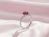 Nhẫn Vàng trắng Đá quý tự nhiên Oval Ruby Ring in 10K White Gold by AME Jewellery