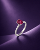 Natural Oval Purplish-Red Ruby Ring in 10K White Gold - AME Jewellery