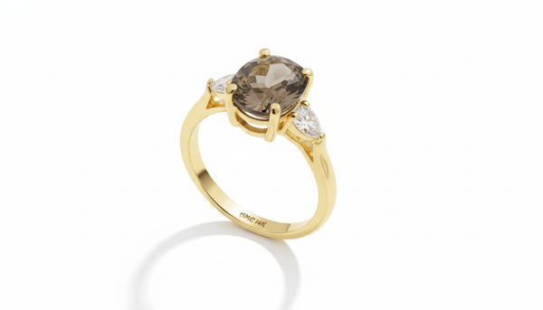 Nhẫn nữ Vàng Đá quý tự nhiên Smoky Quartz Ring in 14K Yellow Gold by AME Jewellery