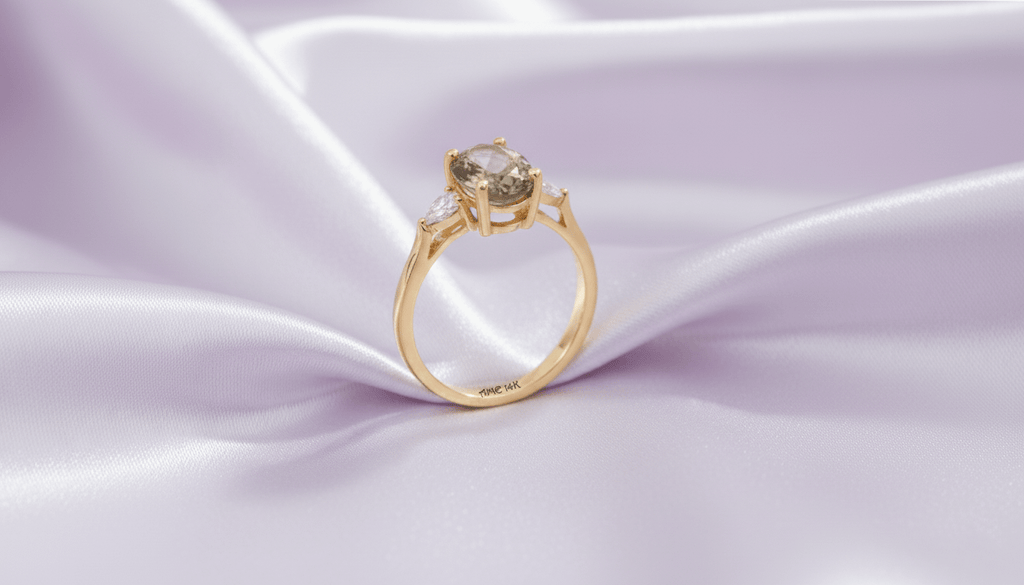 Nhẫn nữ Vàng Đá quý tự nhiên Smoky Quartz Ring in 14K Yellow Gold by AME Jewellery