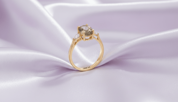 Nhẫn nữ Vàng Đá quý tự nhiên Smoky Quartz Ring in 14K Yellow Gold by AME Jewellery
