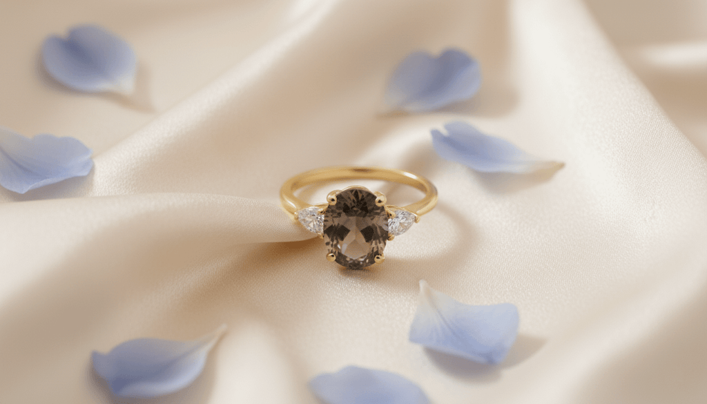 Nhẫn nữ Vàng Đá quý tự nhiên Smoky Quartz Ring in 14K Yellow Gold by AME Jewellery