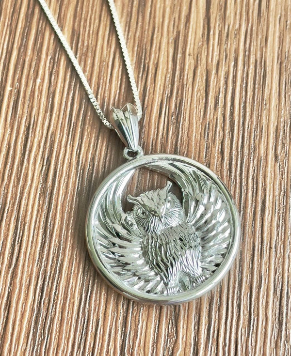 Mặt dây chuyền bạc Chim Cú Mèo Owl Pendant Necklace in Sterling Silver by AME Jewellery