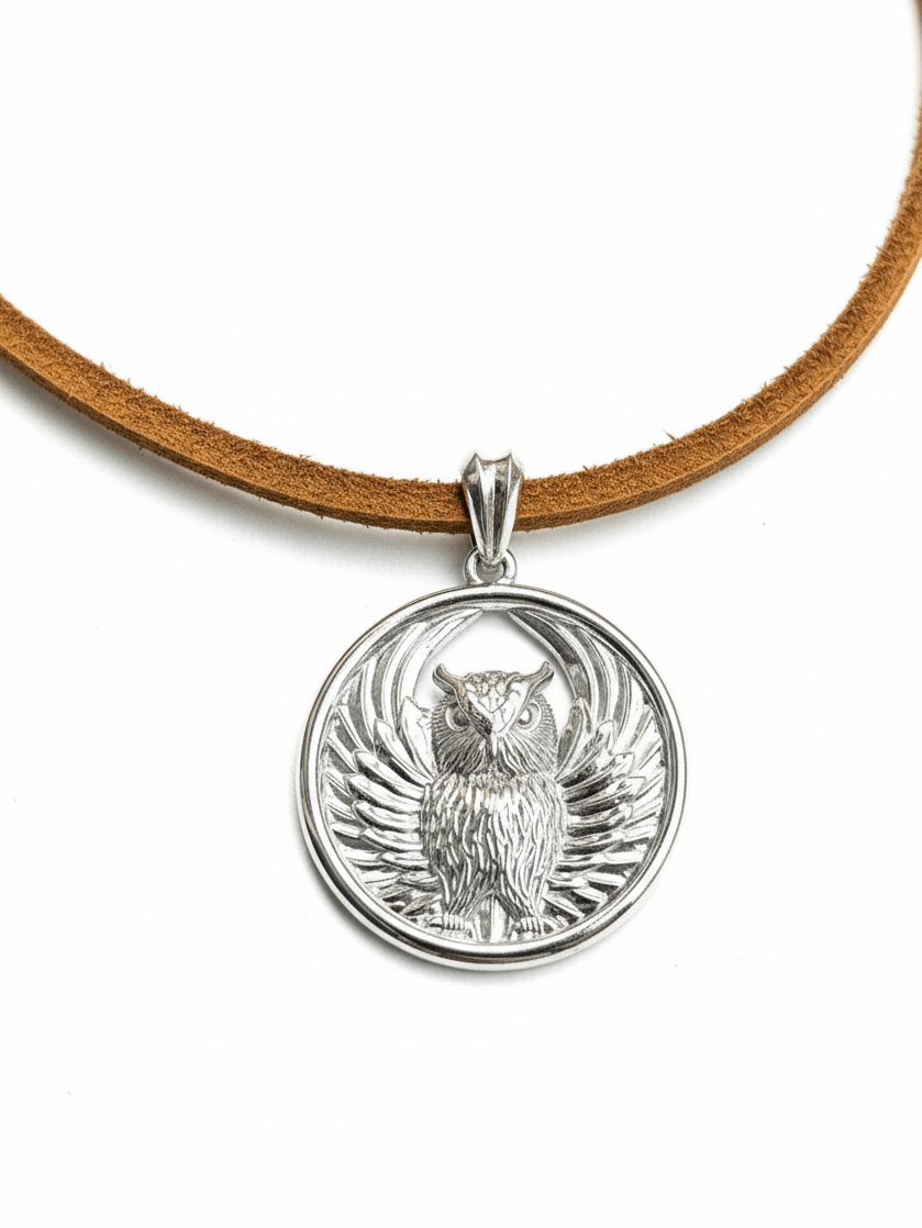 Mặt dây chuyền bạc Chim Cú Mèo Owl Pendant Necklace in Sterling Silver by AME Jewellery
