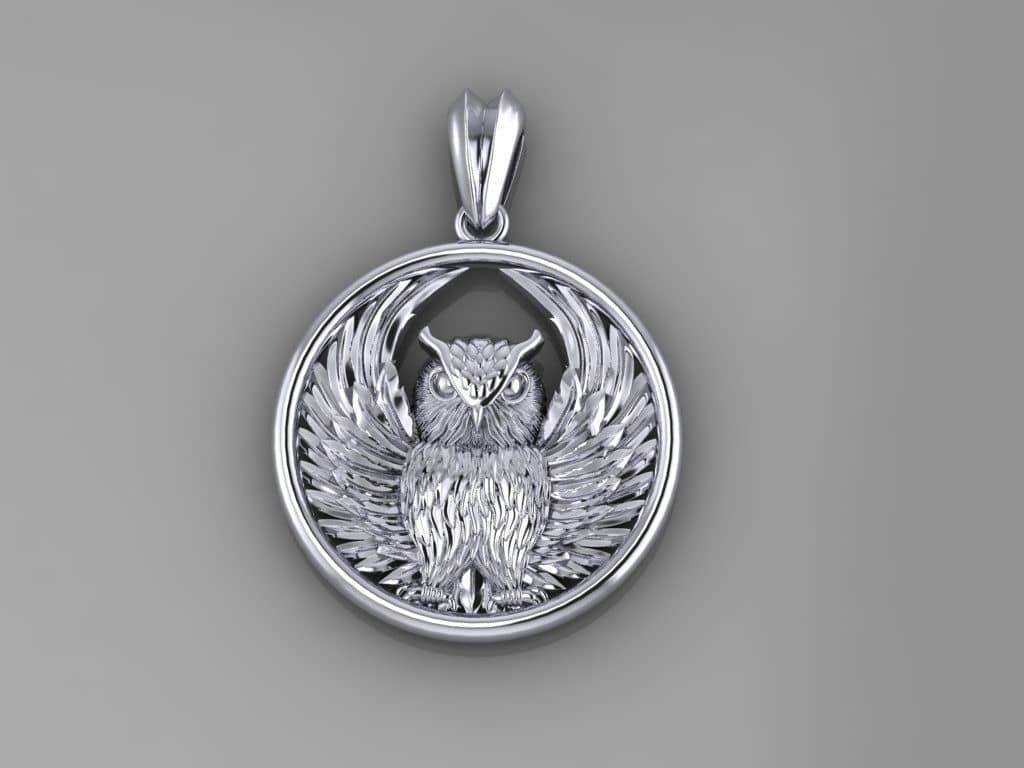 Mặt dây chuyền bạc Chim Cú Mèo Owl Pendant Necklace in Sterling Silver by AME Jewellery