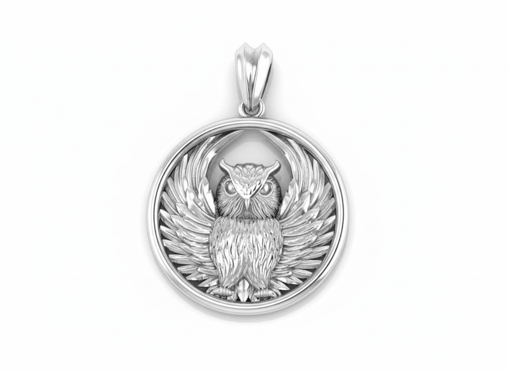Mặt dây chuyền bạc Chim Cú Mèo Owl Pendant Necklace in Sterling Silver by AME Jewellery