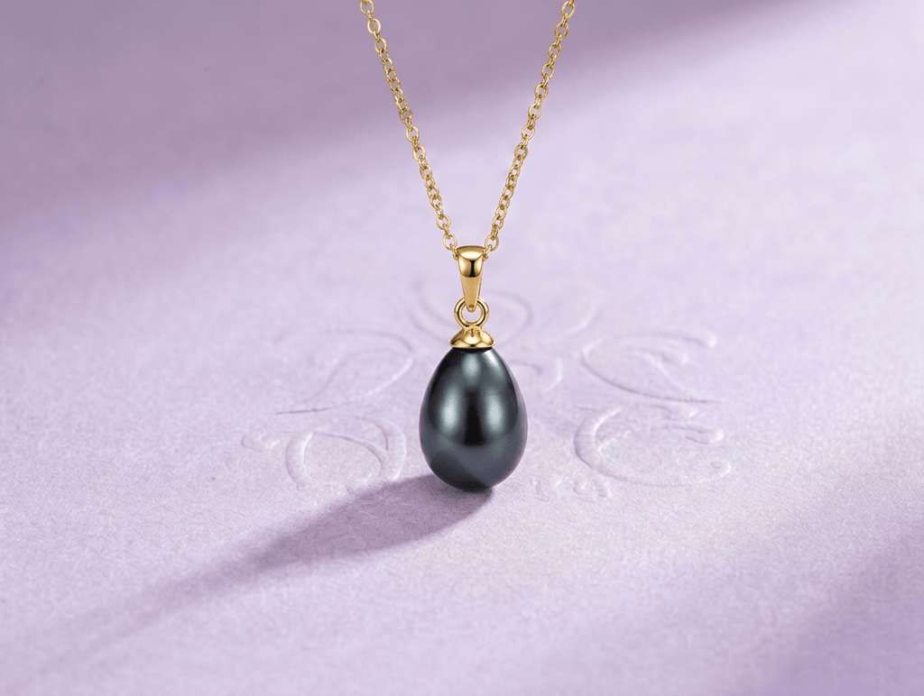 Mặt dây chuyền Vàng 14K Ngọc trai giọt Teardrop Peacock Green Freshwater Pearl Pendant Necklace in 14K Gold by AME Jewellery