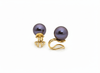 Bông tai Kẹp Ngọc trai Aubergine Freshwater Cultured Pearl Clip-onEarrings in 14K Yellow Gold by AME Jewellery