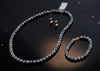  Peacock Freshwater Cultured Pearls Strand Jewelry three-piece Set with 14-karat Yellow Gold Clasp by AME Jewellery