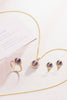 Bộ Trang sức Vàng 14K Ngọc trai Aubergine Freshwater Pearl Sunflower Jewelry Set 14K Yellow Gold by AME Jewellery