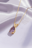 Mặt dây Vàng Đá quý thiên nhiên Pear-shaped Amethyst Pendant Necklace in 14K Yellow Gold by AME Jewellery