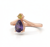 Nhẫn Vàng hồng Đá quý tự nhiên Natural Pear-cut Amethyst & Yellow Sapphire Ring in 14K Rose Gold by AME Jewellery