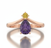 Nhẫn Vàng hồng Đá quý tự nhiên Natural Pear-cut Amethyst & Yellow Sapphire Ring in 14K Rose Gold by AME Jewellery