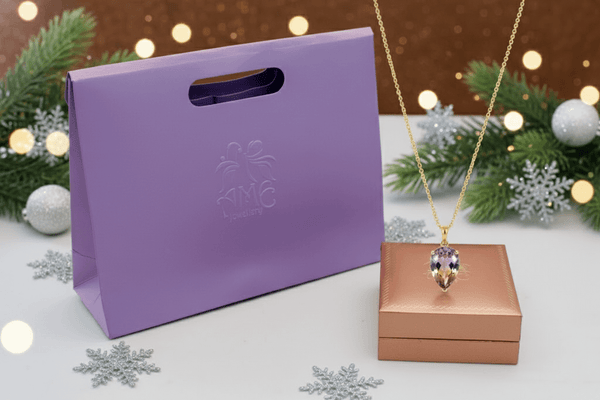 Mặt dây chuyền Vàng Đá quý tự nhiên Pear Ametrine Pendant Necklace in 14K Yellow Gold by AME Jewellery