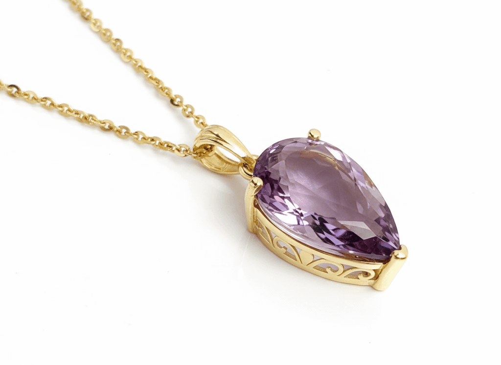 Mặt dây chuyền Vàng Đá quý tự nhiên Pear Ametrine Pendant Necklace in 14K Yellow Gold by AME Jewellery