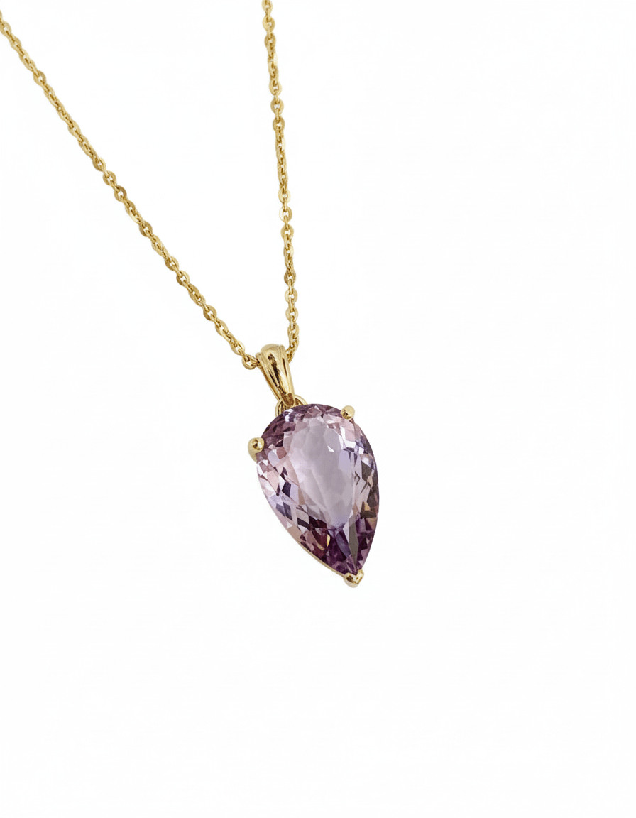 Mặt dây chuyền Vàng Đá quý tự nhiên Pear Ametrine Pendant Necklace in 14K Yellow Gold by AME Jewellery