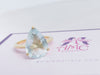 Nhẫn nữ Vàng Đá quý tự nhiên Pear Aquamarine Ring in 14K Yellow Gold by AME Jewellery