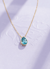 Mặt dây Đá quý thiên nhiên Pear-cut Blue Topaz Bezel Pendant in 14K Yellow Gold by AME Jewellery