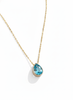 Mặt dây Đá quý thiên nhiên Pear-cut Blue Topaz Bezel Pendant in 14K Yellow Gold by AME Jewellery