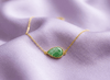 Lắc tay Vàng Cẩm thạch thiên nhiên Natural Pear Burmese Jadeite Bracelet in 14K Yellow Gold by AME Jewellery