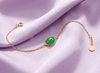 Lắc tay Vàng Cẩm thạch thiên nhiên Natural Pear Burmese Jadeite Bracelet in 14K Yellow Gold by AME Jewellery