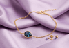 Lắc vàng đá quý tự nhiên Natural Pear-cut London Blue Topaz Bracelet in 14K Yellow Gold by AME Jewellery