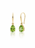 Bông tai Vàng Đá quý tự nhiên Pear Peridot Hook Earrings in 14K Yellow Gold by AME Jewellery