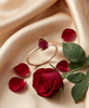 Natural Pear-cut Ruby Ring in 14K Yellow Gold - AME Jewellery