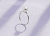Nhẫn Ngọc trai trắng White Freshwater Cultured Pearl Bamboo Ring in Sterling Silver by AME Jewellery